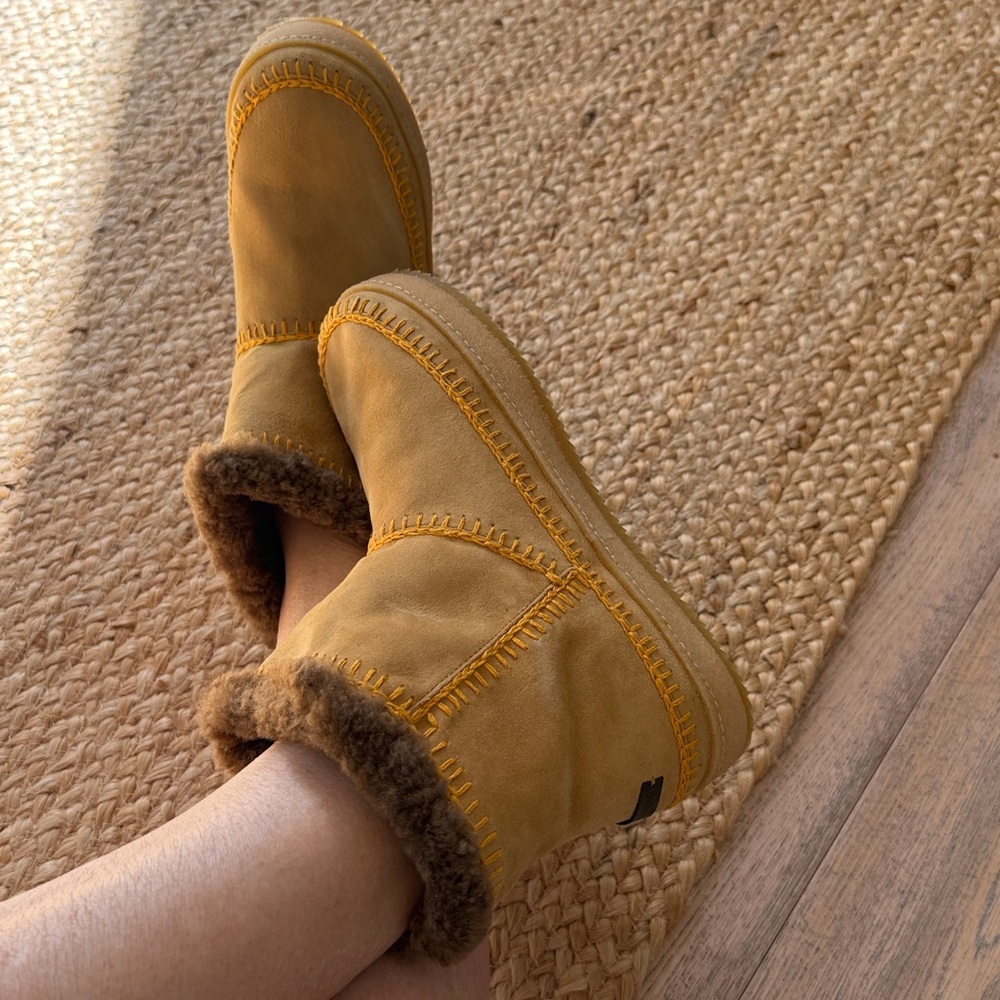 Free people NWT Laidback London Shearling Nyali Croquet camel suede Ankle Boot 🙏 - Picture 5 of 12